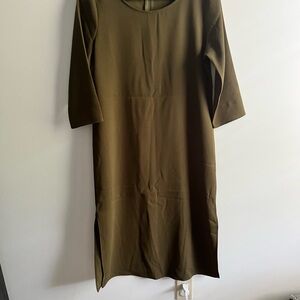 Everly - Olive Green Midi Dress